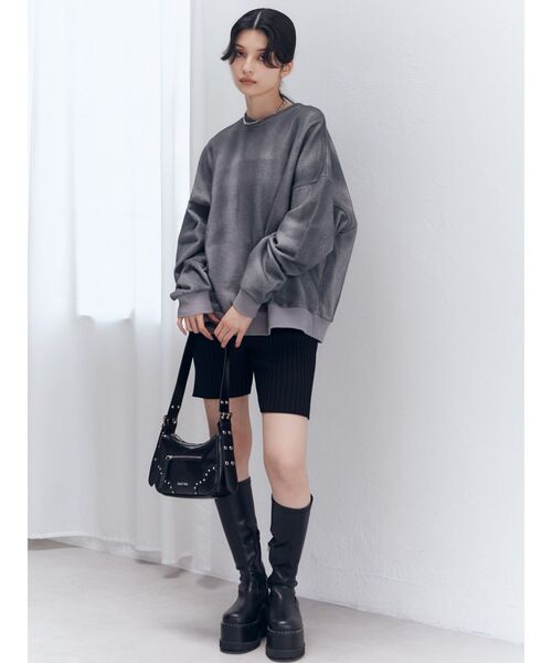 MURUA（ムルーア）の「スタッズハーフムーンバッグ（ハンドバッグ・レディース・ゴールド系その他/ブラック・FREE）」の6枚目の写真