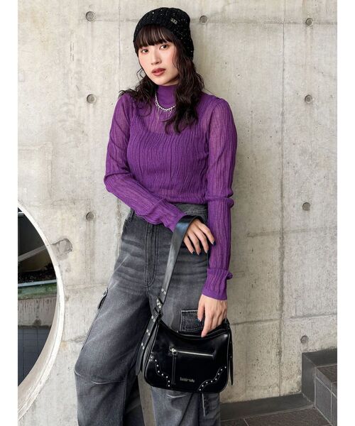 MURUA（ムルーア）の「スタッズハーフムーンバッグ（ハンドバッグ・レディース・ゴールド系その他/ブラック・FREE）」の16枚目の写真