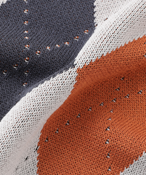 417 EDIFICE（フォーワンセブンエディフィス）の「ARGYLE KNIT / アーガイルニット（ニット/セーター・メンズ・グレー/ブルー系その他/パープル・MEDIUM/LARGE）」の9枚目の写真