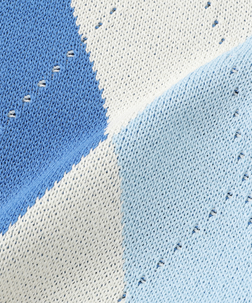 417 EDIFICE（フォーワンセブンエディフィス）の「ARGYLE KNIT / アーガイルニット（ニット/セーター・メンズ・グレー/ブルー系その他/パープル・MEDIUM/LARGE）」の10枚目の写真