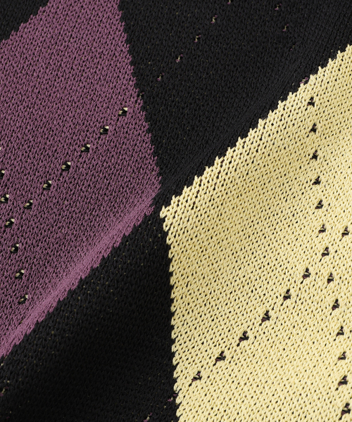 417 EDIFICE（フォーワンセブンエディフィス）の「ARGYLE KNIT / アーガイルニット（ニット/セーター・メンズ・グレー/ブルー系その他/パープル・MEDIUM/LARGE）」の11枚目の写真
