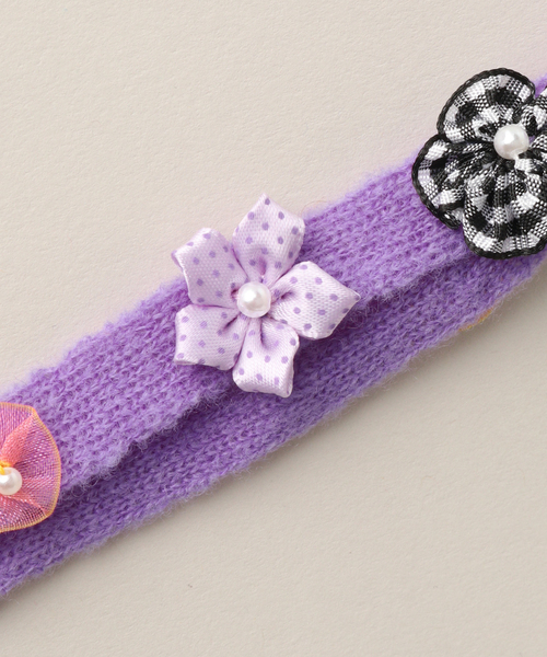 JOURNAL STANDARD（ジャーナルスタンダード）の「【YANYAN/ヤンヤン】WOOL CHOKER w/FLOWER（チョーカー・レディース・パープル・FREE）」の4枚目の写真