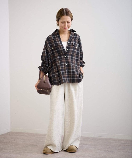 FRAME WORKチェックシャツ FRAMeWORK ライトフレンチリネンチェック