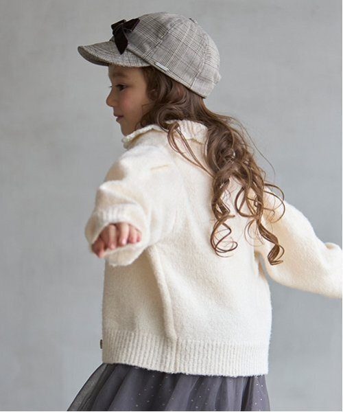 petit main（プティマイン）の「【リンク】衿ニットカーディガン(キッズ)（カーディガン/ボレロ・キッズ・アイボリー/ブラウン/チャコール・S/M/L）」の16枚目の写真