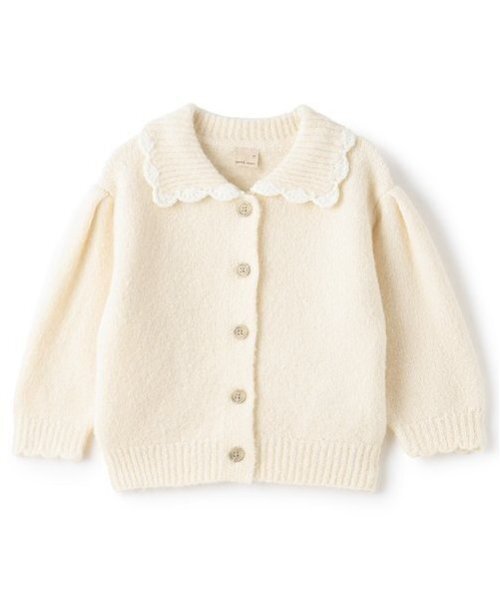 petit main（プティマイン）の「【リンク】衿ニットカーディガン(キッズ)（カーディガン/ボレロ・キッズ・アイボリー/ブラウン/チャコール・S/M/L）」の15枚目の写真