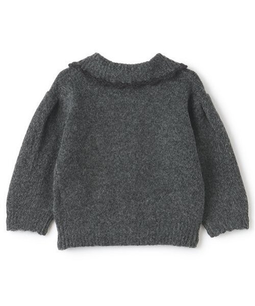 petit main（プティマイン）の「【リンク】衿ニットカーディガン(キッズ)（カーディガン/ボレロ・キッズ・アイボリー/ブラウン/チャコール・S/M/L）」の9枚目の写真