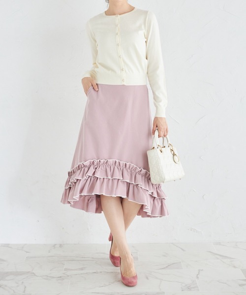 吸湿発熱＆しっとり保湿シアバター加工♪フラワー釦ニットカーディガン