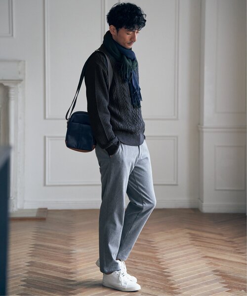 ikka（イッカ）の「アランケーブル抗菌リサイクルニット（ニット/セーター・メンズ・オフホワイト/チャコールグレー/ワイン/ネイビー・S/M/L/XL）」の14枚目の写真