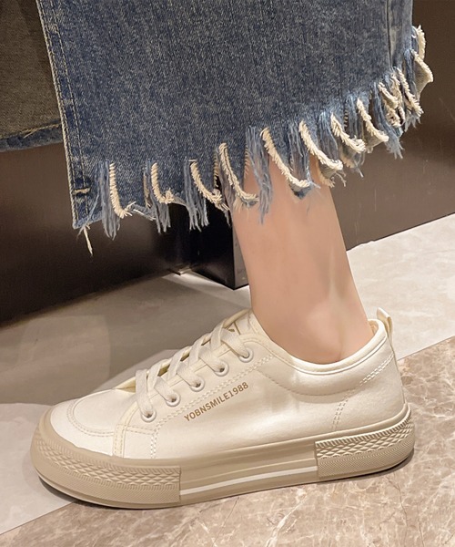 Lace Ladies（レースレディース）の「レースアップ 厚底 ステッチ キャンバス スニーカー（スニーカー・レディース・ブラック/アイボリー・22.5cm/23cm/23.5cm/24cm/24.5cm/25cm）」の21枚目の写真