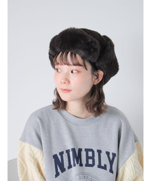 ehka sopo（エヘカソポ）の「ボアフライトキャップ（ハット・レディース・チャコールグレー/キナリ/グレー・F）」の20枚目の写真