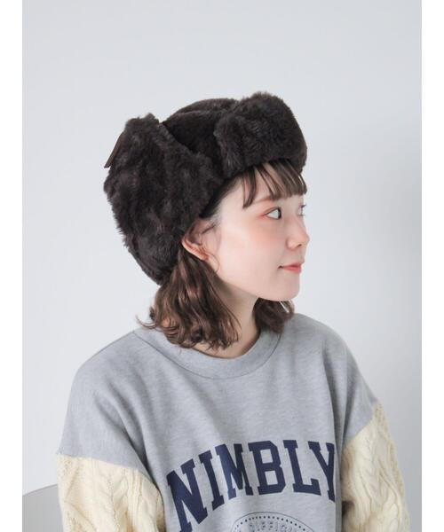 ehka sopo（エヘカソポ）の「ボアフライトキャップ（ハット・レディース・チャコールグレー/キナリ/グレー・F）」の19枚目の写真