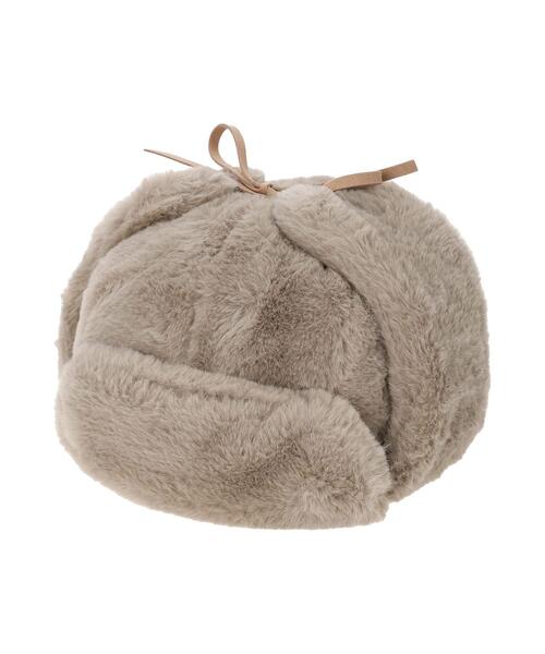 ehka sopo（エヘカソポ）の「ボアフライトキャップ（ハット・レディース・チャコールグレー/キナリ/グレー・F）」の12枚目の写真