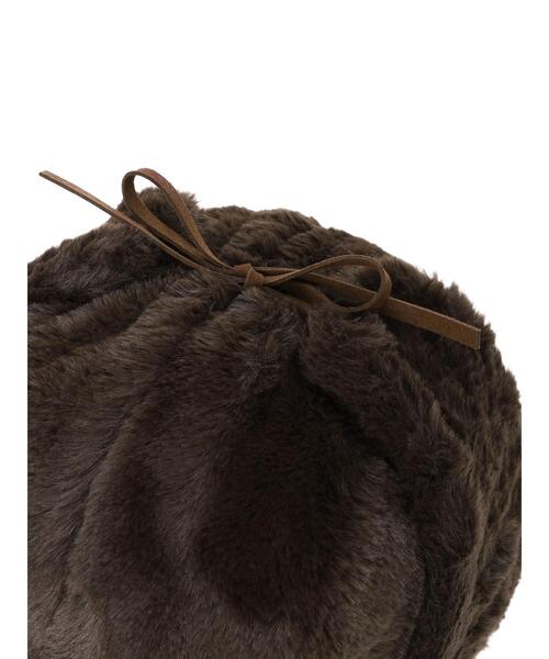 ehka sopo（エヘカソポ）の「ボアフライトキャップ（ハット・レディース・チャコールグレー/キナリ/グレー・F）」の8枚目の写真