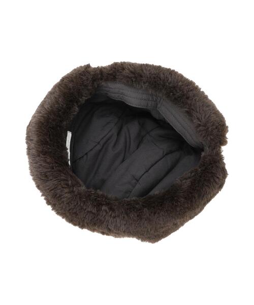 ehka sopo（エヘカソポ）の「ボアフライトキャップ（ハット・レディース・チャコールグレー/キナリ/グレー・F）」の6枚目の写真