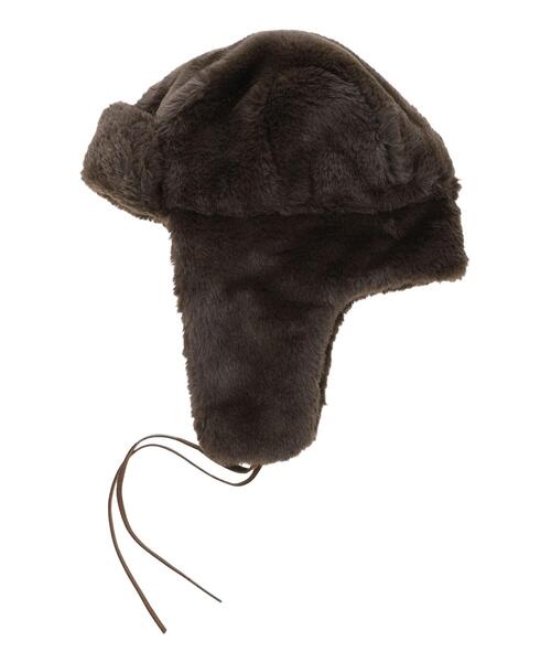 ehka sopo（エヘカソポ）の「ボアフライトキャップ（ハット・レディース・チャコールグレー/キナリ/グレー・F）」の5枚目の写真