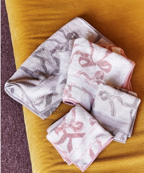 SNIDEL HOME（スナイデルホーム）の「リボンジャカードフェイスタオル（タオル・レディース・モカ/ピンク・FREE）」の3枚目の写真