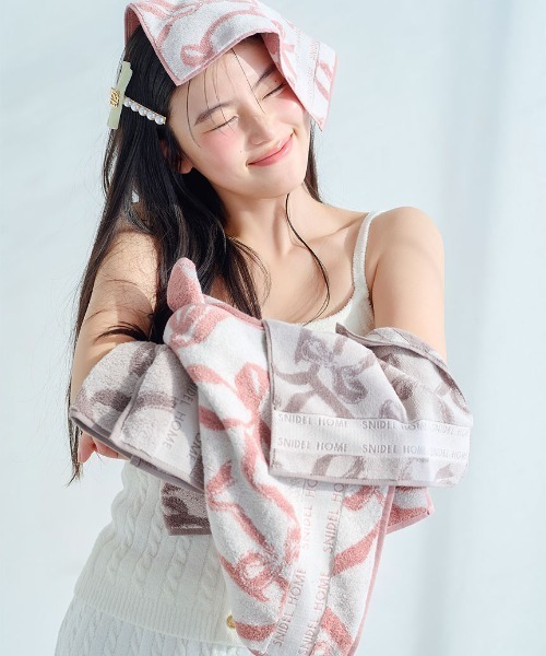 SNIDEL HOME（スナイデルホーム）の「リボンジャカードフェイスタオル（タオル・レディース・モカ/ピンク・FREE）」の9枚目の写真