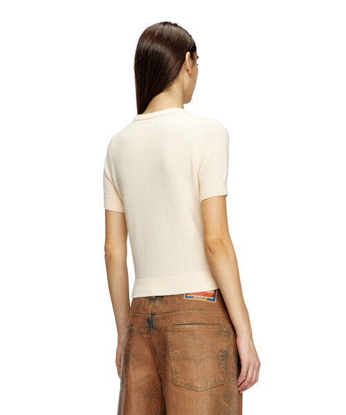 DIESEL（ディーゼル）の「ウィメンズ 半袖プルオーバーニット M-ARGARIN-SS（ニット/セーター・レディース・ベージュ/ブラック・LARGE/MEDIUM/SMALL/X-SMALL/X-LARGE）」の3枚目の写真