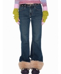 youthbath | 【YOUTHBATH】Fur hem denim pants(デニムパンツ)