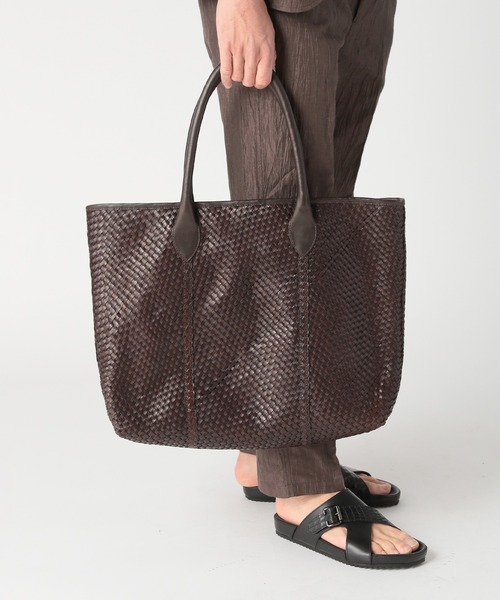 MEN'S BIGI（メンズビギ）の「【HOLLINGWORTH COUNTRY OUTFITTERS】編み込みレザートートバッグ（トートバッグ・メンズ・ブラウン/ブラック・FREE）」の10枚目の写真