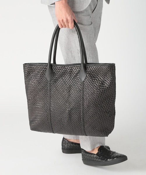 MEN'S BIGI（メンズビギ）の「【HOLLINGWORTH COUNTRY OUTFITTERS】編み込みレザートートバッグ（トートバッグ・メンズ・ブラウン/ブラック・FREE）」の11枚目の写真