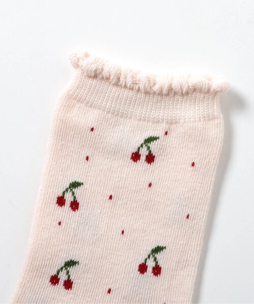 apres les cours（アプレレクール）の「お花・ハート・さくらんぼ柄ソックス（ソックス/靴下・キッズ・ピンク/ブラック/アイボリー・12/15 /18/21）」の4枚目の写真