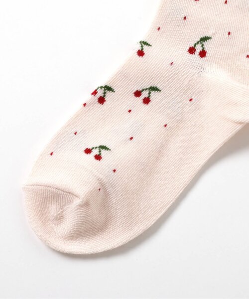 apres les cours（アプレレクール）の「お花・ハート・さくらんぼ柄ソックス（ソックス/靴下・キッズ・ピンク/ブラック/アイボリー・12/15 /18/21）」の6枚目の写真