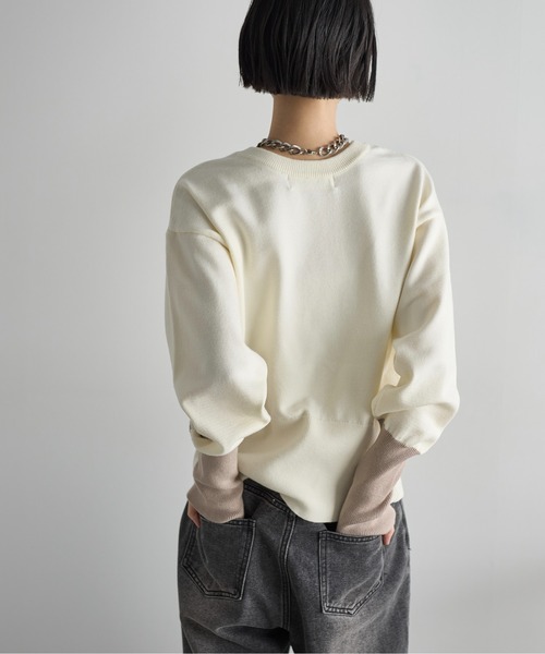 LOHEN LH24A-BL062 バイカラーカットオフプルオーバー　グレー 2024AW PRE ORDER】Voxy line cropped T shirt – LOHEN