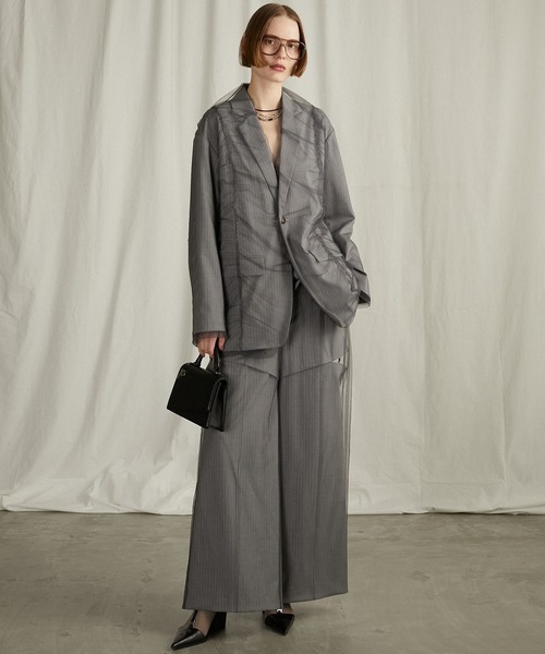 PRANK PROJECT(プランクプロジェクト)の「チュールレイヤードスラックス / Tulle Layered Slacks(スラックス・レディース・ベージュ/グレー・38/36)」の20枚目の写真