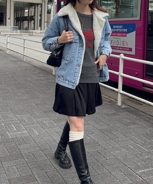 paravion（パラビオン）の「ボア付きオーバーデニムジャケット（デニムジャケット・レディース・ブルー・SMALL/MEDIUM）」の10枚目の写真