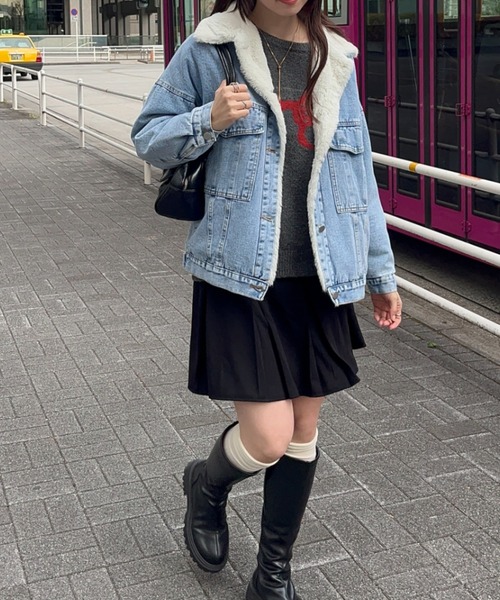 paravion（パラビオン）の「ボア付きオーバーデニムジャケット（デニムジャケット・レディース・ブルー・SMALL/MEDIUM）」の9枚目の写真