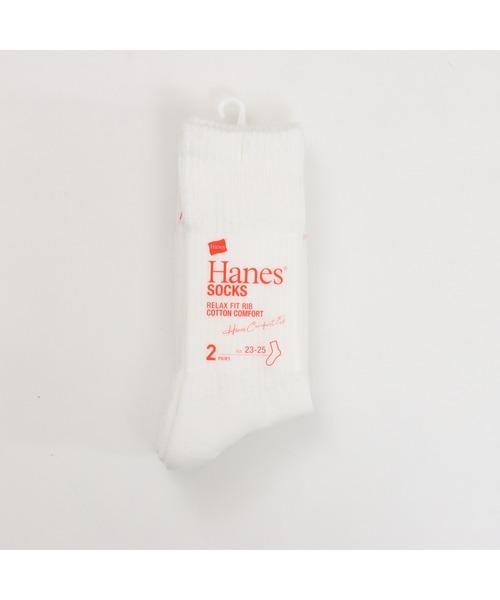 HANES（ヘインズ）の「【Hanes/ヘインズ】メンズ 【2足組】 クルーソックス（ソックス/靴下・メンズ・ホワイト/ブラック・MEDIUM/SMALL）」の6枚目の写真