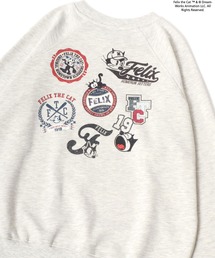 THE FELiX（フェリクス）の「FELIX THE CAT/フィリックス ザ キャット オーバーサイズ ラグラン フロッキー フロント バックプリント スウェット レディース メンズ トレーナー（スウェット）」