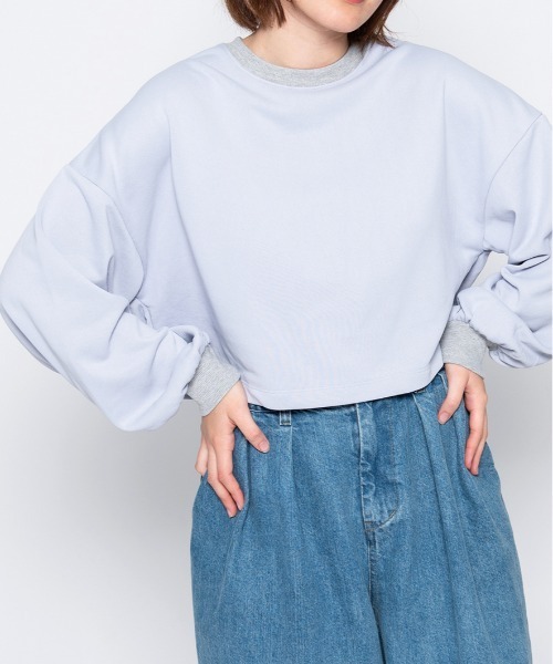 spiritoso(スピリトーゾ)の「【spiritoso】ラバープリントショートスウェット(スウェット・レディース・レモンイエロー/ホワイト系/ラベンダー・FREE)」の15枚目の写真