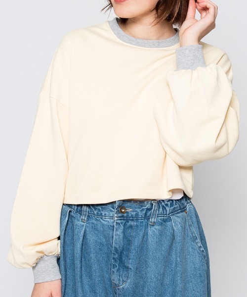 spiritoso(スピリトーゾ)の「【spiritoso】ラバープリントショートスウェット(スウェット・レディース・レモンイエロー/ホワイト系/ラベンダー・FREE)」の8枚目の写真