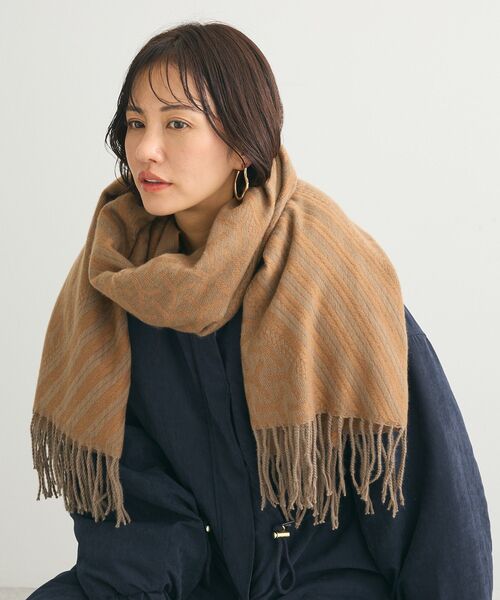 Green　Parks（グリーンパークス）の「・チドリガラストール（ストール/ショール・レディース・ブラック/アイボリー/ブルー/ベージュ・FREE）」の15枚目の写真