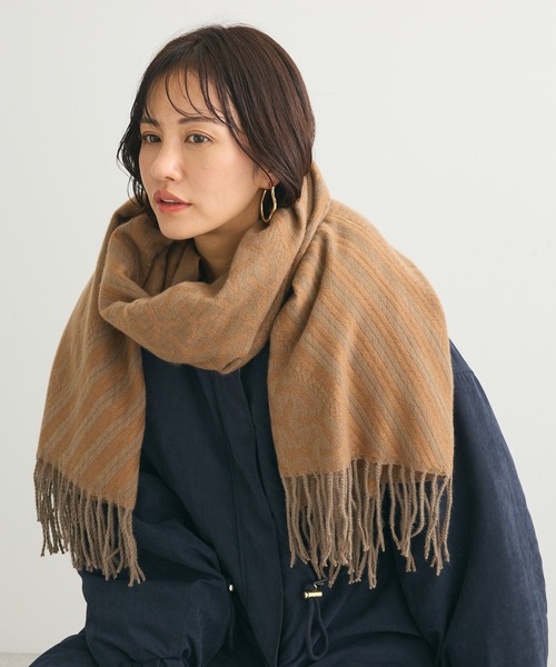 Green　Parks（グリーンパークス）の「・チドリガラストール（ストール/ショール・レディース・ブラック/アイボリー/ブルー/ベージュ・FREE）」の3枚目の写真