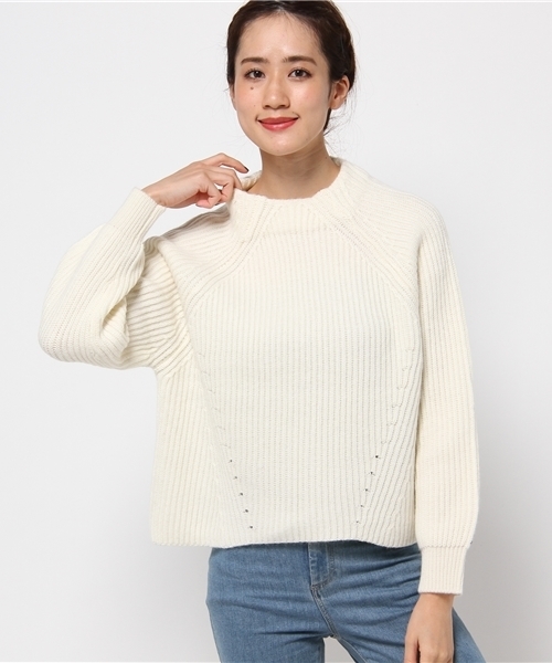 Another Edition(アナザーエディション)の「畦バックスリットプルオーバー/AEBC W/Nアゼ BACK スリット PO(ニット/セーター・レディース・オフホワイト/ブラック/グレー/ワインレッド・フリー)」の5枚目の写真