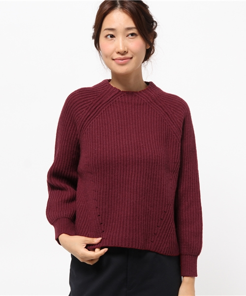 Another Edition(アナザーエディション)の「畦バックスリットプルオーバー/AEBC W/Nアゼ BACK スリット PO(ニット/セーター・レディース・オフホワイト/ブラック/グレー/ワインレッド・フリー)」の6枚目の写真