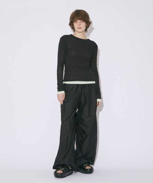 beautiful people(ビューティフルピープル)の「cotton nylon taffeta wide pants(その他パンツ・レディース・ライトピンク/ブラック・38/36)」の6枚目の写真