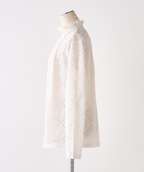 PUAL CE CIN（ピュアルセシン）の「ストレッチレースハイネックカットソー（Tシャツ/カットソー・レディース・オフホワイト/ブラック・FREE）」の20枚目の写真