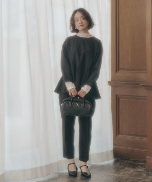 PUAL CE CIN（ピュアルセシン）の「ストレッチレースハイネックカットソー（Tシャツ/カットソー・レディース・オフホワイト/ブラック・FREE）」の8枚目の写真