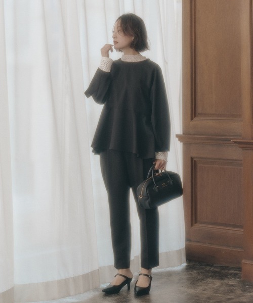 PUAL CE CIN（ピュアルセシン）の「ストレッチレースハイネックカットソー（Tシャツ/カットソー・レディース・オフホワイト/ブラック・FREE）」の9枚目の写真