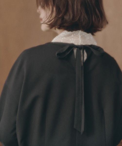 PUAL CE CIN（ピュアルセシン）の「ストレッチレースハイネックカットソー（Tシャツ/カットソー・レディース・オフホワイト/ブラック・FREE）」の7枚目の写真