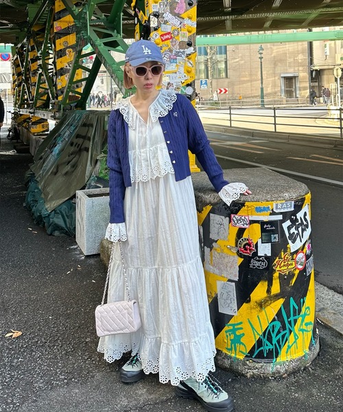Alley Tokyo(アリートーキョー)の「Alleyハートのカーデ(カーディガン/ボレロ・レディース・レッド/イエロー/ネイビー/オフホワイト・FREE)」の14枚目の写真
