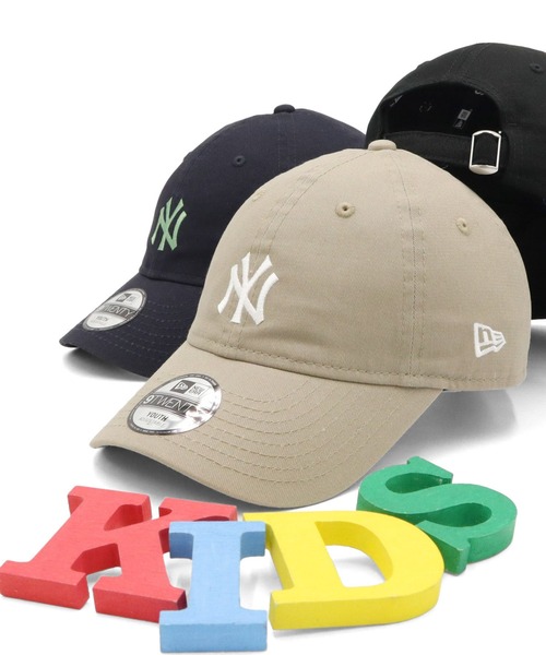 NEW ERA（ニューエラ）の「ニューエラキッズ キャップ YOUTH9TWENTY MLBミドルロゴ（キャップ・キッズ・ネイビー/ベージュ/ホワイト/ブラック・52-56cm）」の4枚目の写真