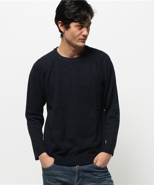 SEVENDAYS=SUNDAY（セブンデイズサンデイ）の「配色プルオーバー（ニット/セーター・メンズ・ネイビー/カーキ/オフホワイト/チャコールグレー・SMALL/LARGE/MEDIUM）」の13枚目の写真