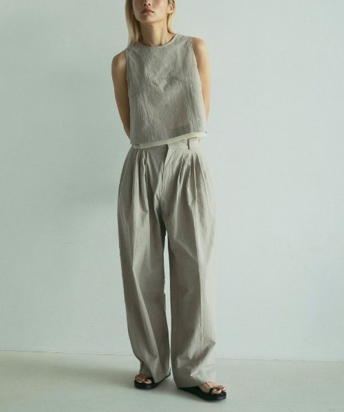 anuke　タックパンツ　定価15400円　レディース36 セール】Check Tuck Pants（その他パンツ）｜anuke（アンヌーク