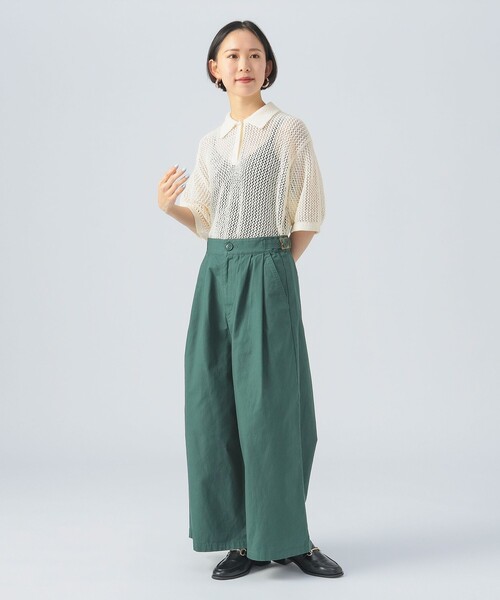 BEAMS HEART(ビームスハート)の「メッシュ ニットポロ(ポロシャツ・レディース・ホワイト系その他5/オレンジ/ブラック・FREE)」の12枚目の写真
