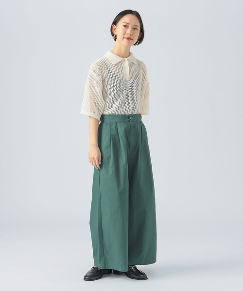 BEAMS HEART(ビームスハート)の「メッシュ ニットポロ(ポロシャツ・レディース・ホワイト系その他5/オレンジ/ブラック・FREE)」の13枚目の写真